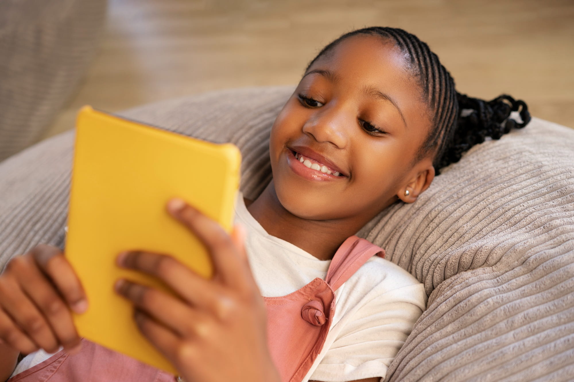 A pupil learning on a tablet with LearnMate